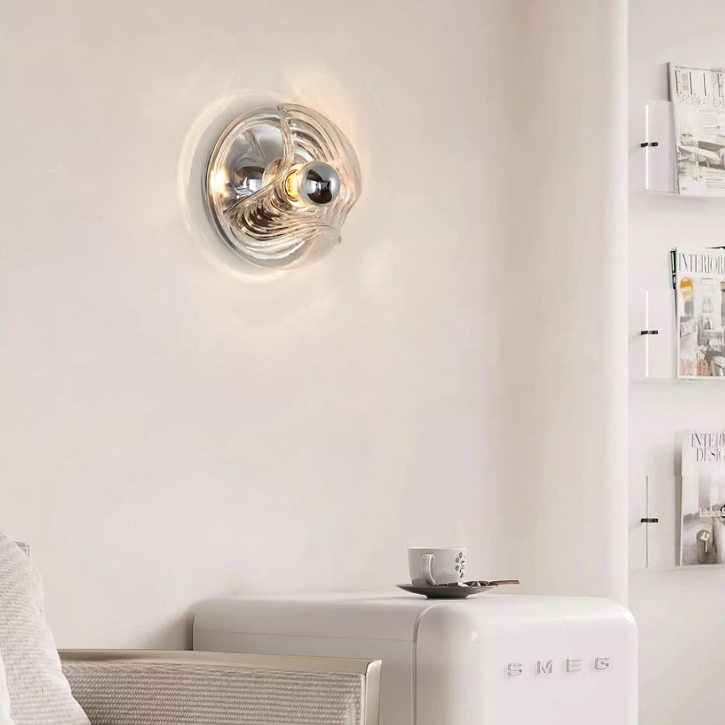 Applique Murale Tourbillon Texture Clair Ambre Gris Fumé Moderne - Neutralighting