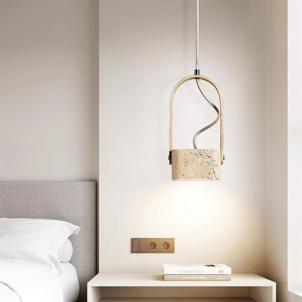 Cesta Suspension Carré Jaune Travertin - Neutralighting