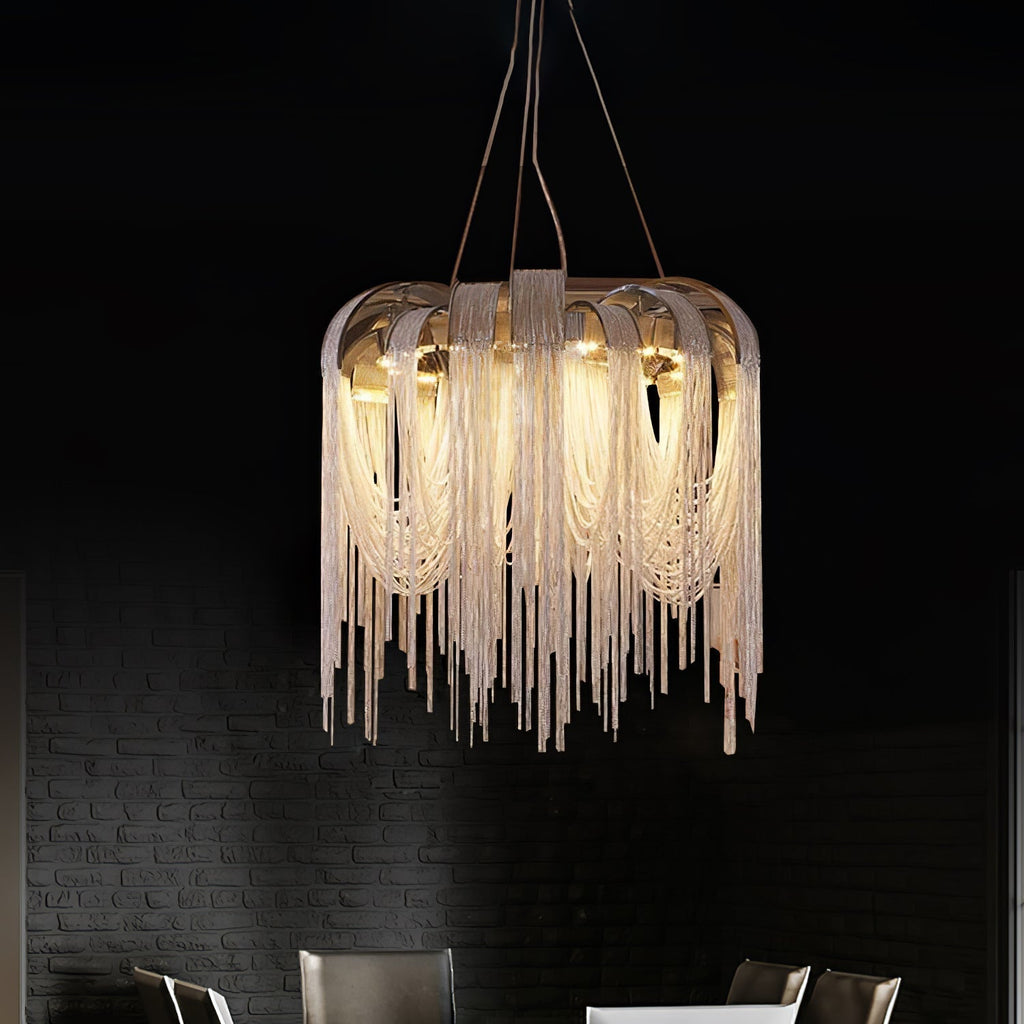 Lustra Lustre Superposé Chaîne Nickel Luxe - Neutralighting
