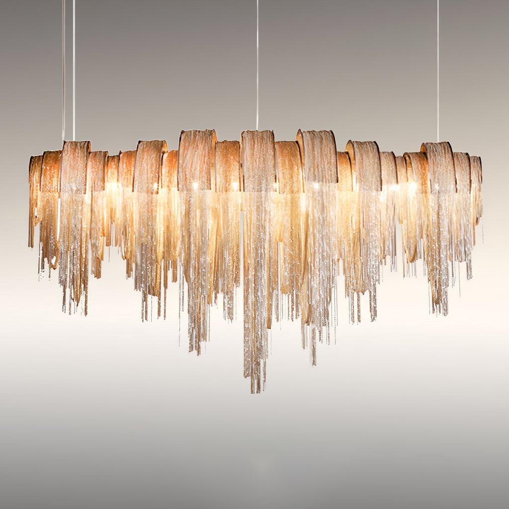 Lustra Lustre Superposé Chaîne Nickel Luxe - Neutralighting