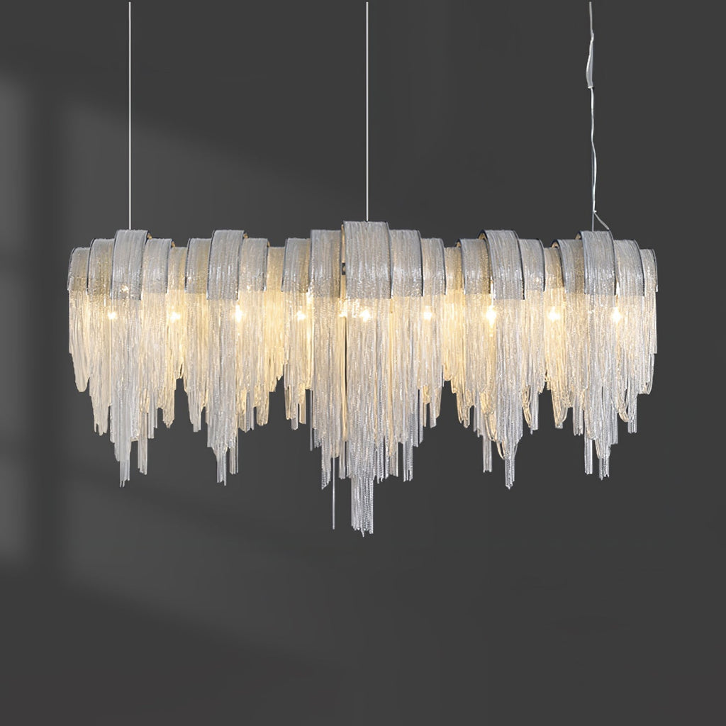 Lustra Lustre Superposé Chaîne Nickel Luxe - Neutralighting