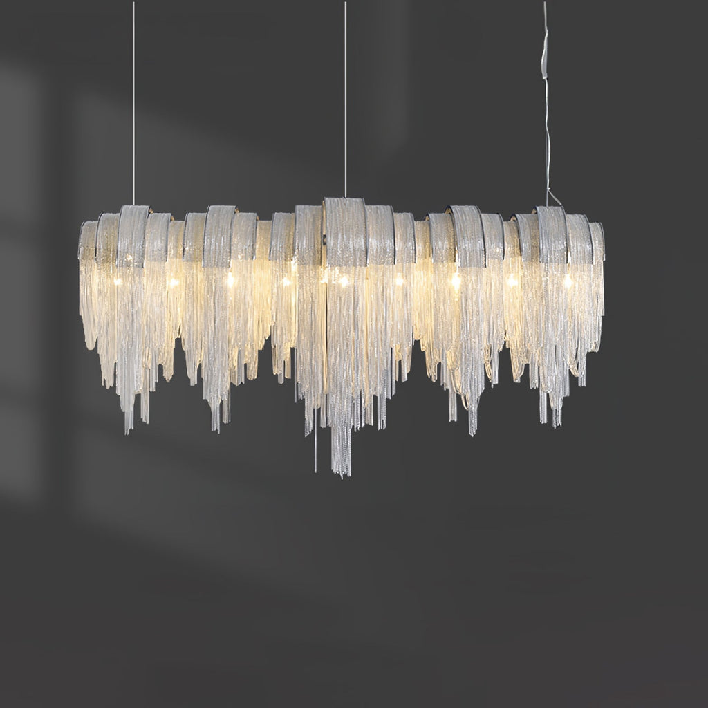 Lustra Lustre Superposé Chaîne Nickel Luxe - Neutralighting