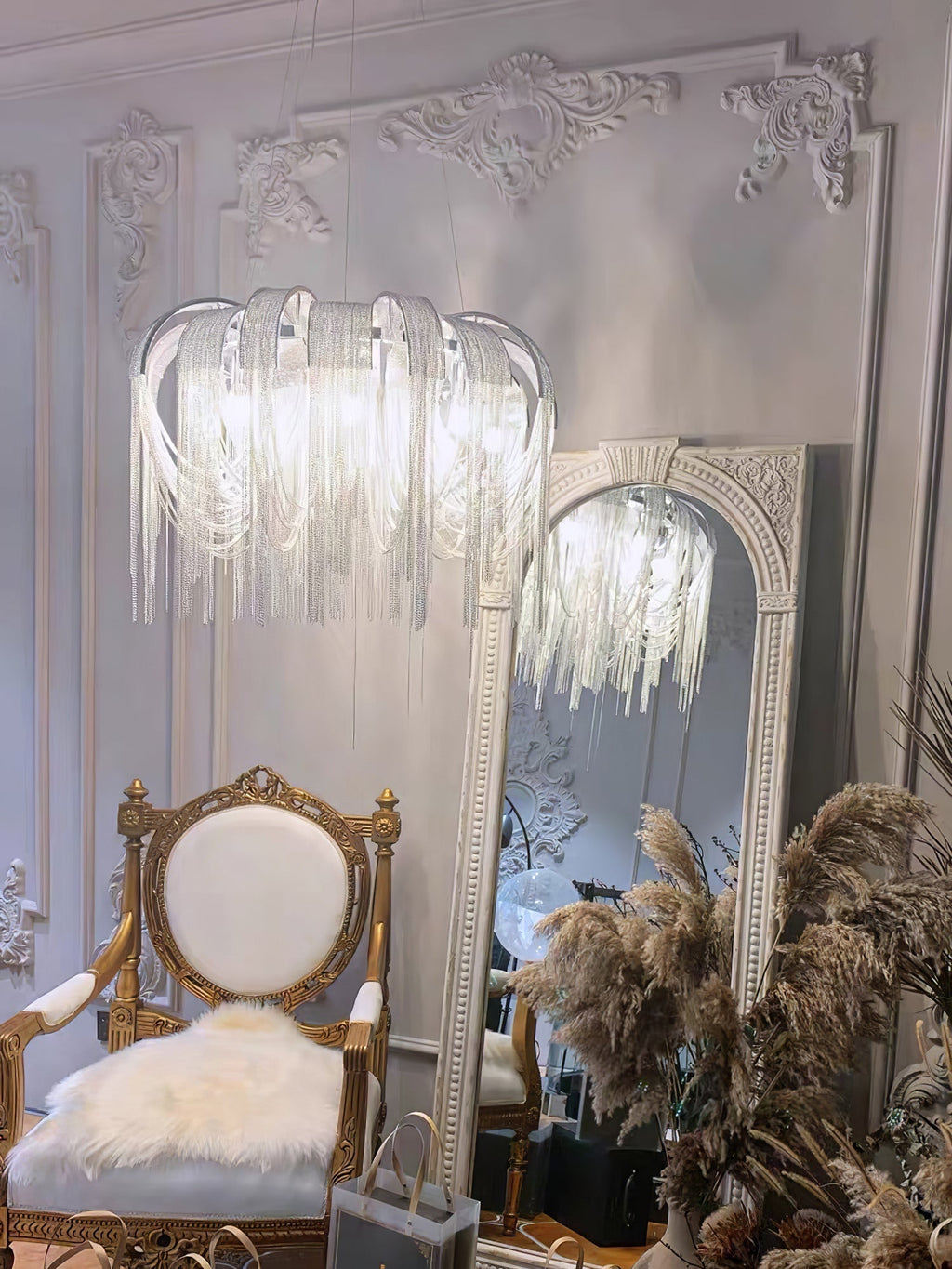 Lustra Lustre Superposé Chaîne Nickel Luxe - Neutralighting