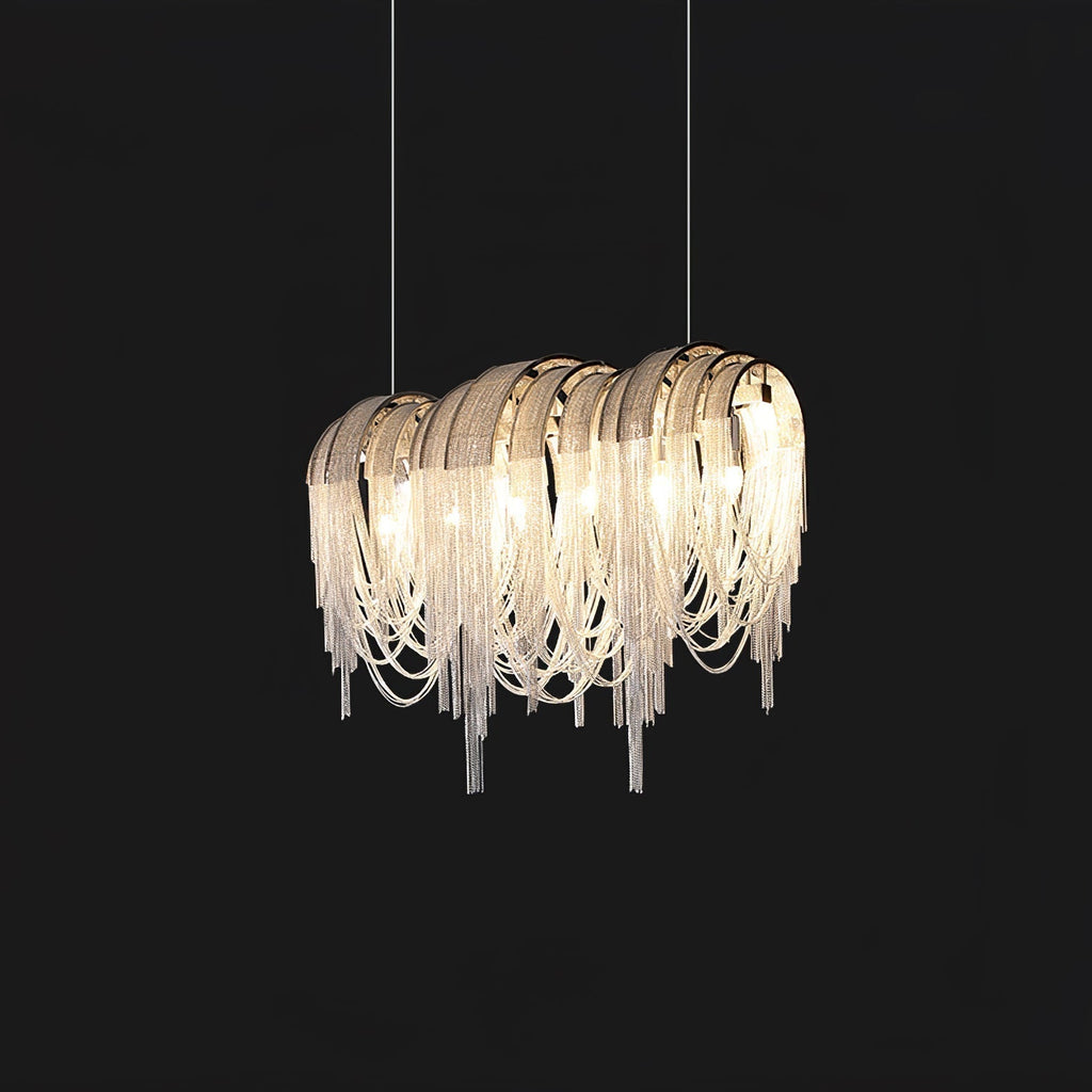 Lustra Lustre Superposé Chaîne Nickel Luxe - Neutralighting
