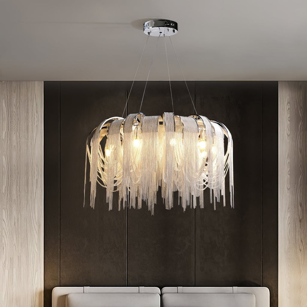 Lustra Lustre Superposé Chaîne Nickel Luxe - Neutralighting