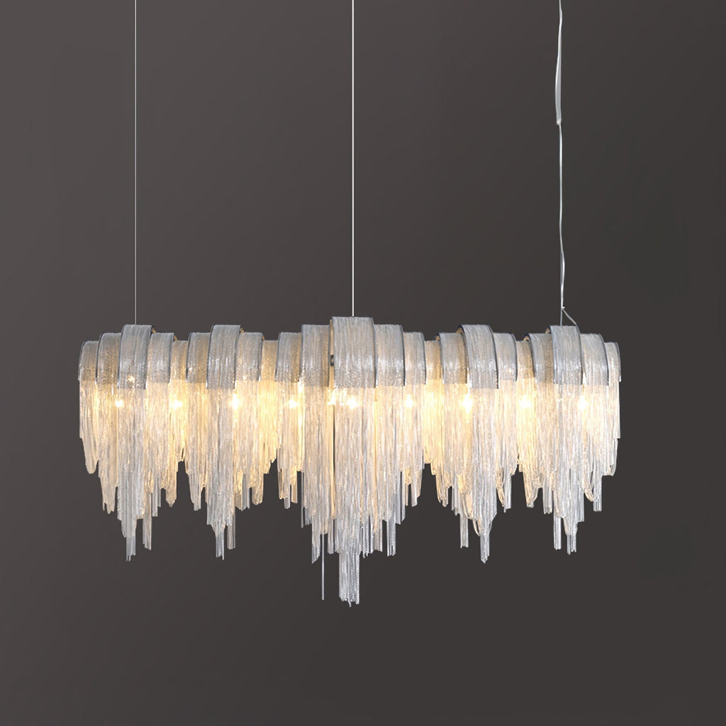 Lustra Lustre Superposé Chaîne Nickel Luxe - Neutralighting