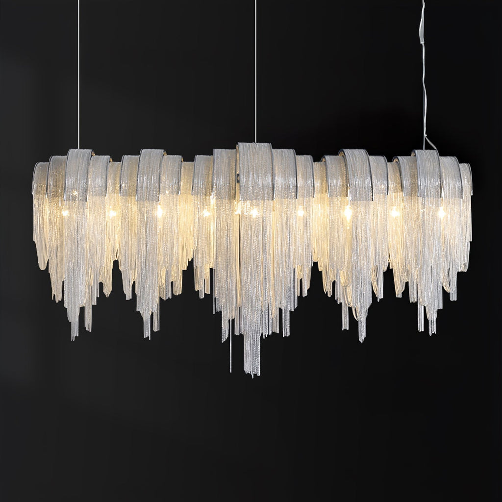 Lustra Lustre Superposé Chaîne Nickel Luxe - Neutralighting