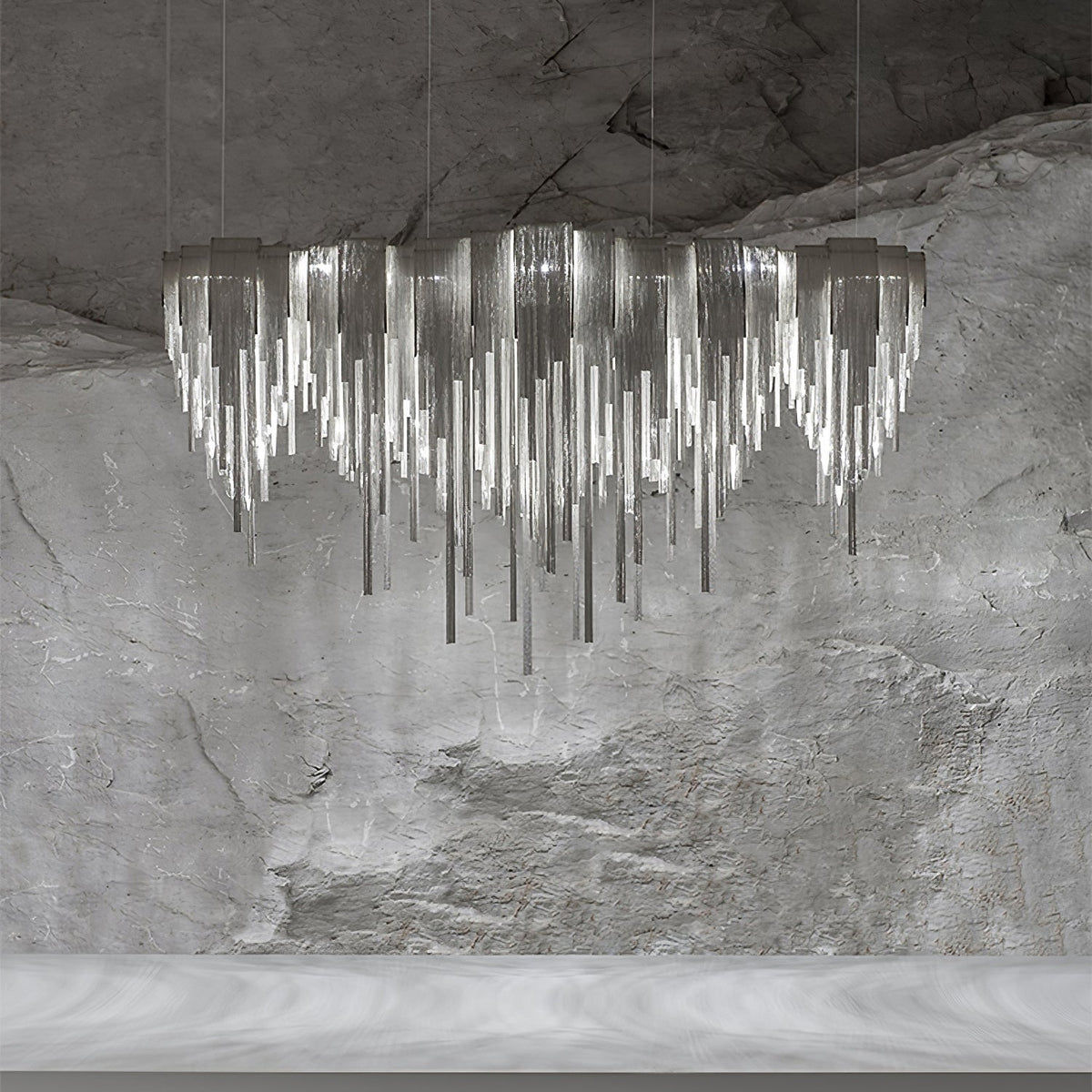 Lustra Lustre Superposé Chaîne Nickel Luxe - Neutralighting