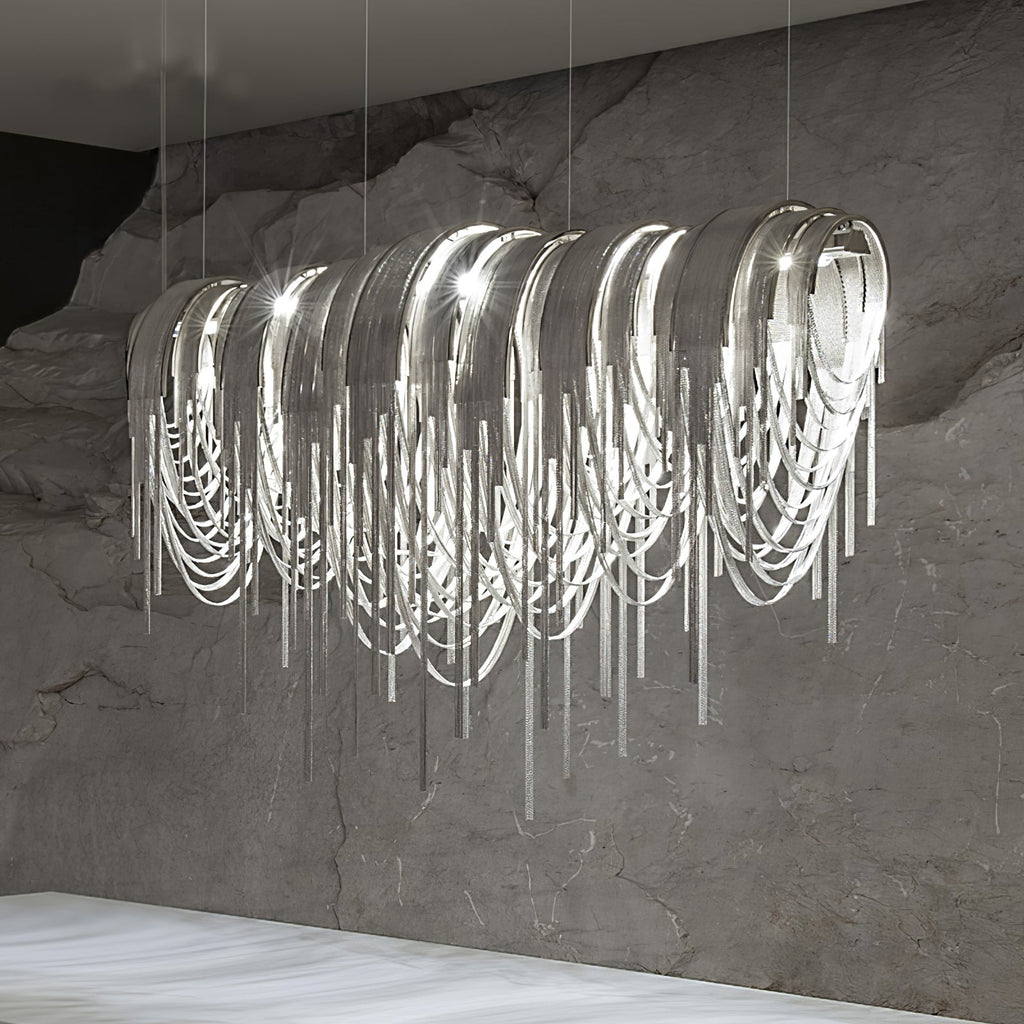 Lustra Lustre Superposé Chaîne Nickel Luxe - Neutralighting