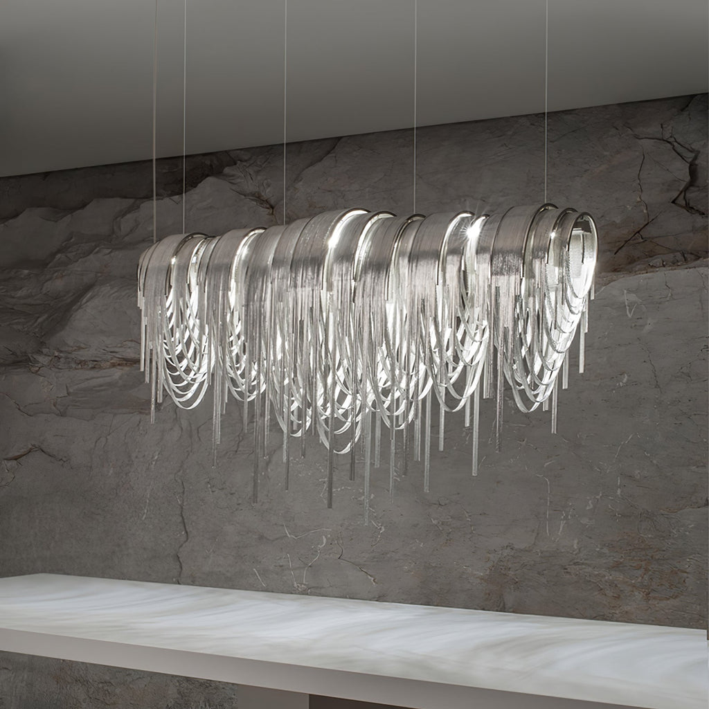 Lustra Lustre Superposé Chaîne Nickel Luxe - Neutralighting