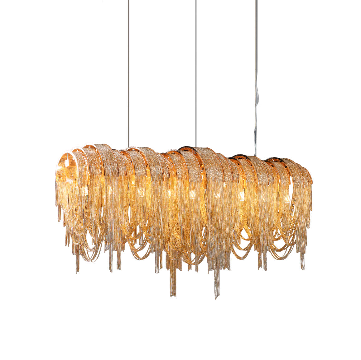 Lustra Lustre Superposé Chaîne Nickel Luxe - Neutralighting