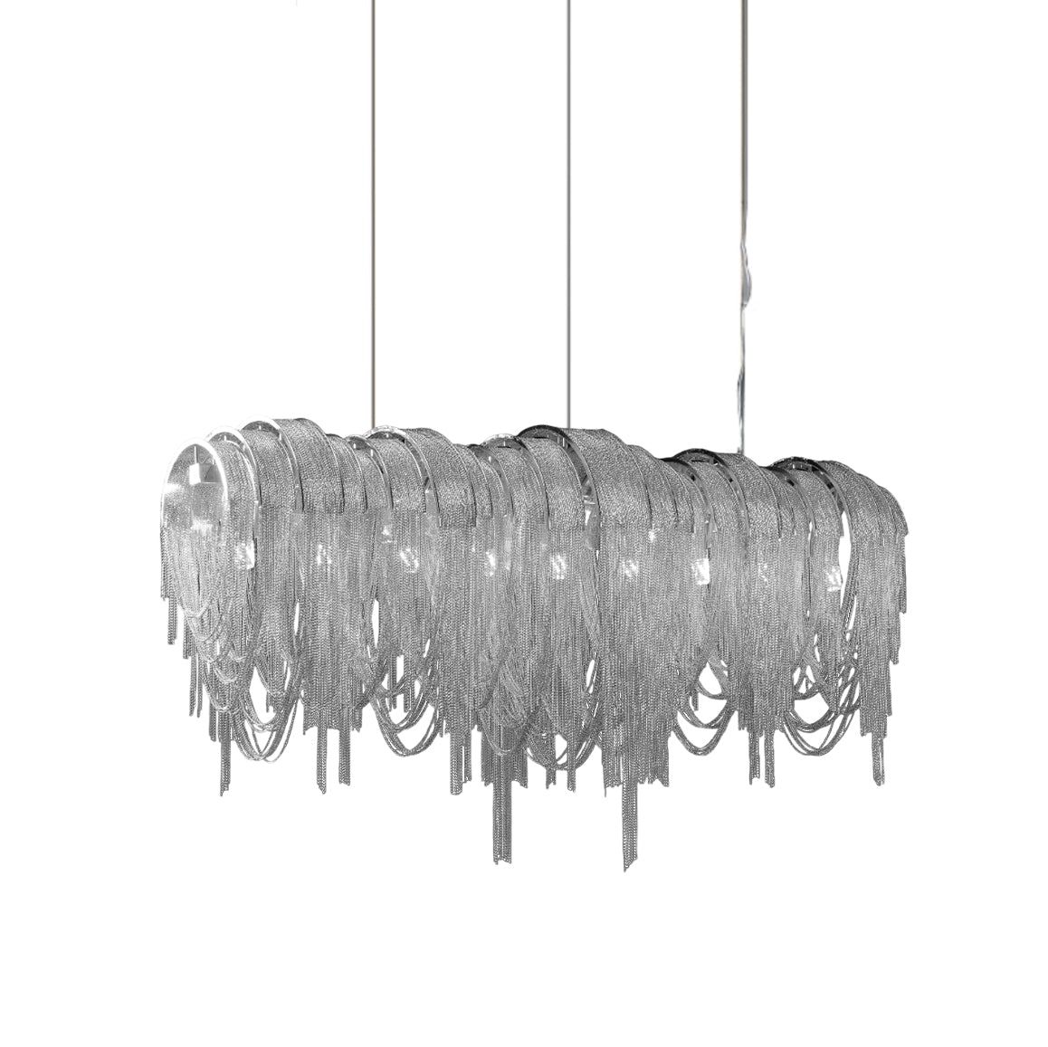 Lustra Lustre Superposé Chaîne Nickel Luxe - Neutralighting