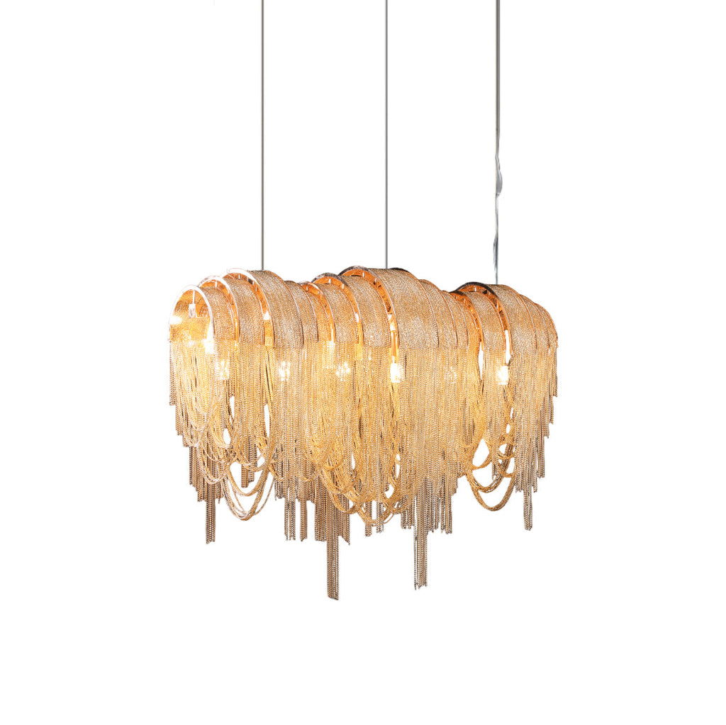 Lustra Lustre Superposé Chaîne Nickel Luxe - Neutralighting