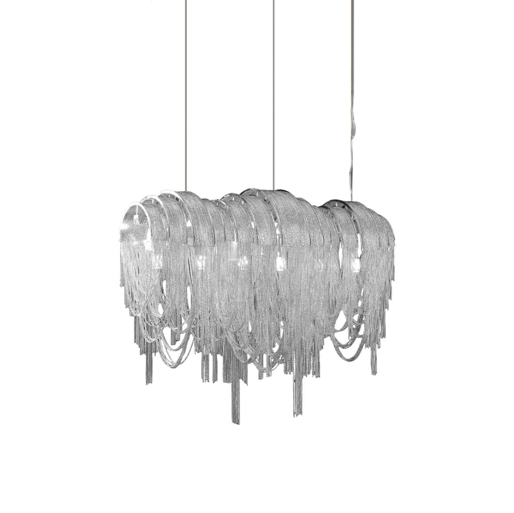Lustra Lustre Superposé Chaîne Nickel Luxe - Neutralighting