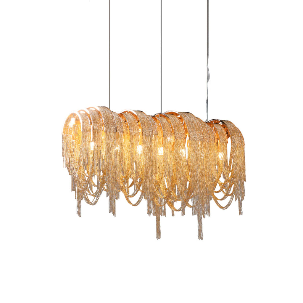 Lustra Lustre Superposé Chaîne Nickel Luxe - Neutralighting