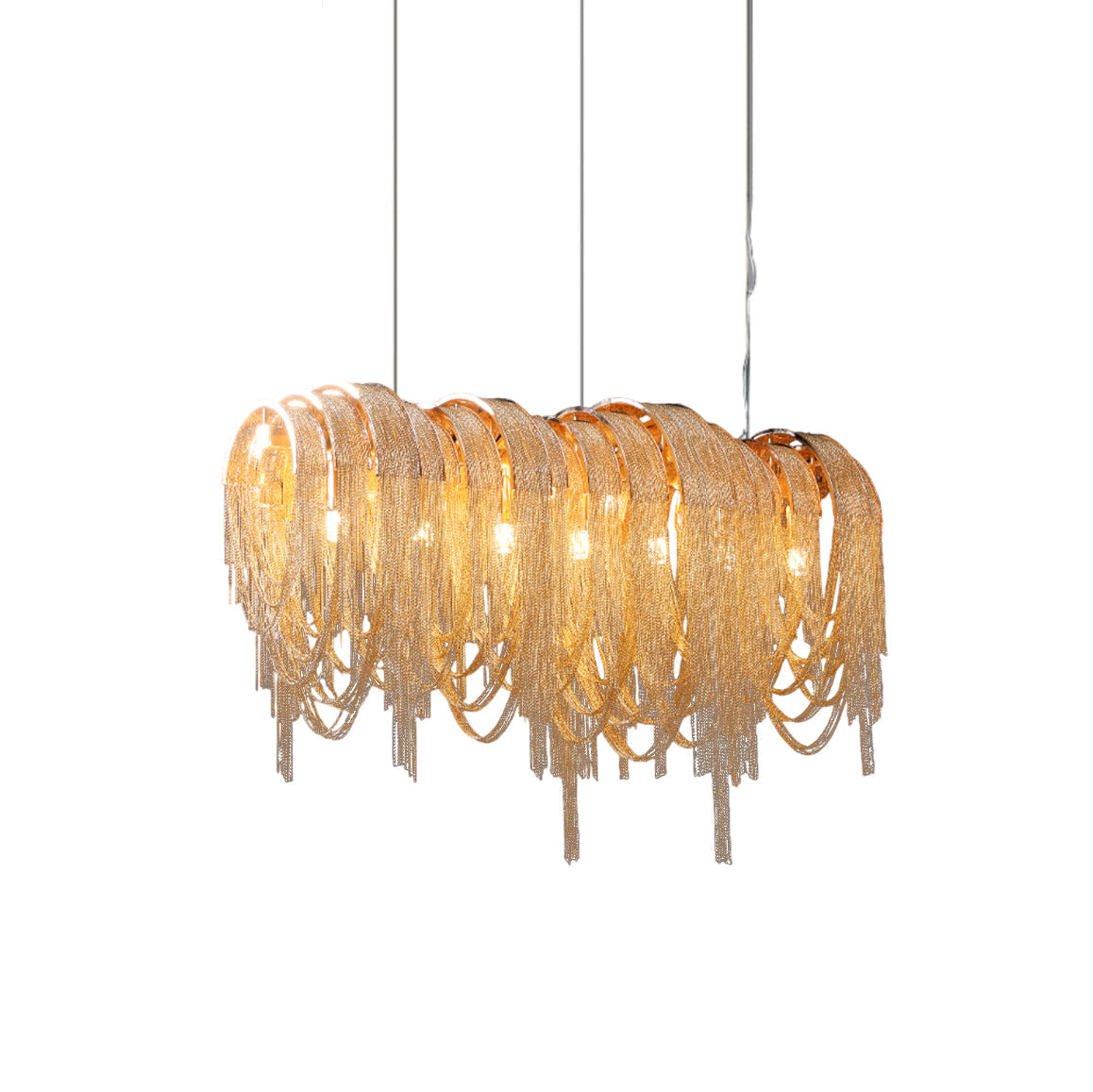 Lustra Lustre Superposé Chaîne Nickel Luxe - Neutralighting