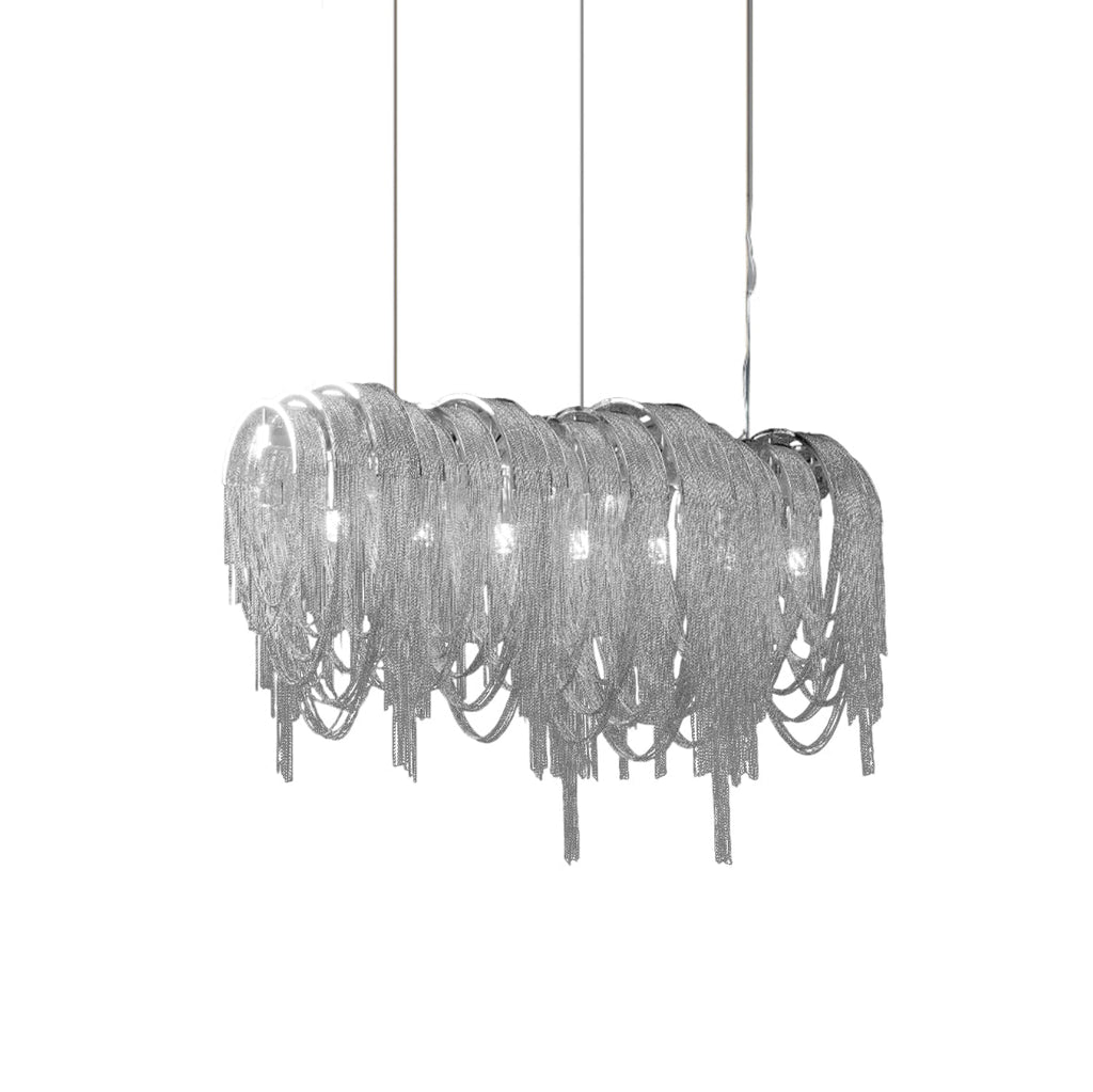 Lustra Lustre Superposé Chaîne Nickel Luxe - Neutralighting