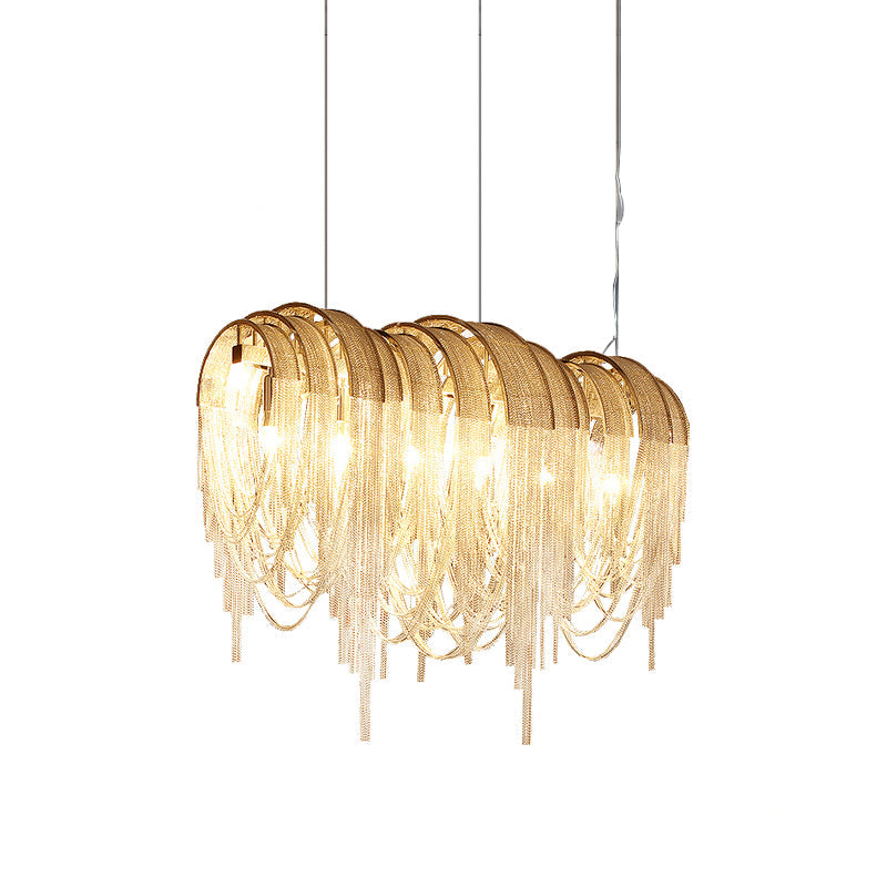 Lustra Lustre Superposé Chaîne Nickel Luxe - Neutralighting