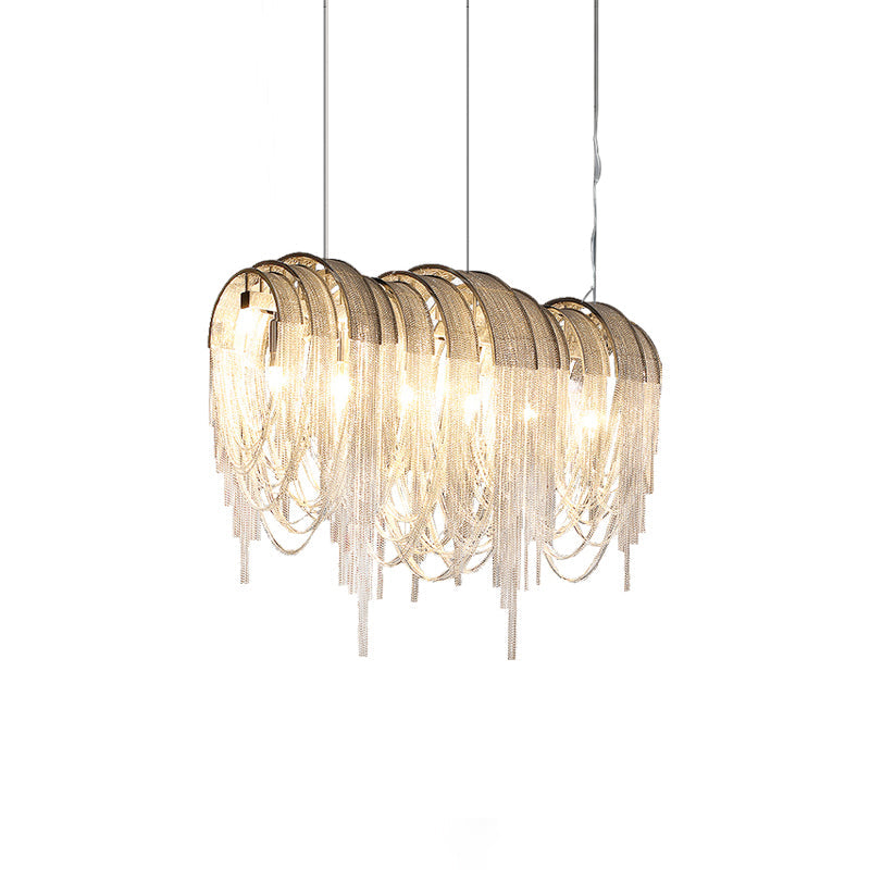 Lustra Lustre Superposé Chaîne Nickel Luxe - Neutralighting