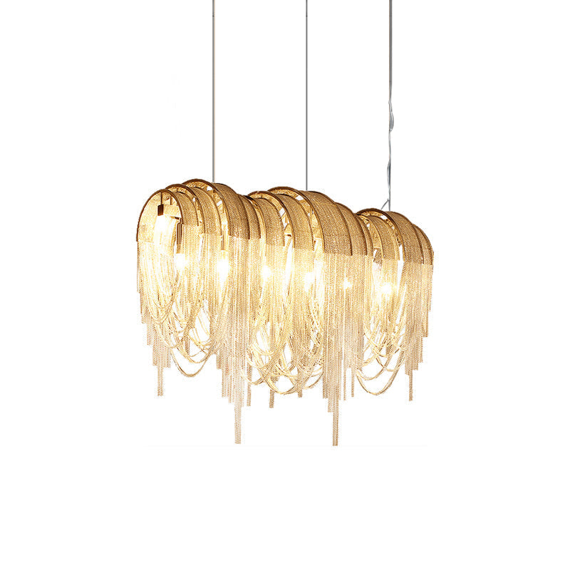 Lustra Lustre Superposé Chaîne Nickel Luxe - Neutralighting