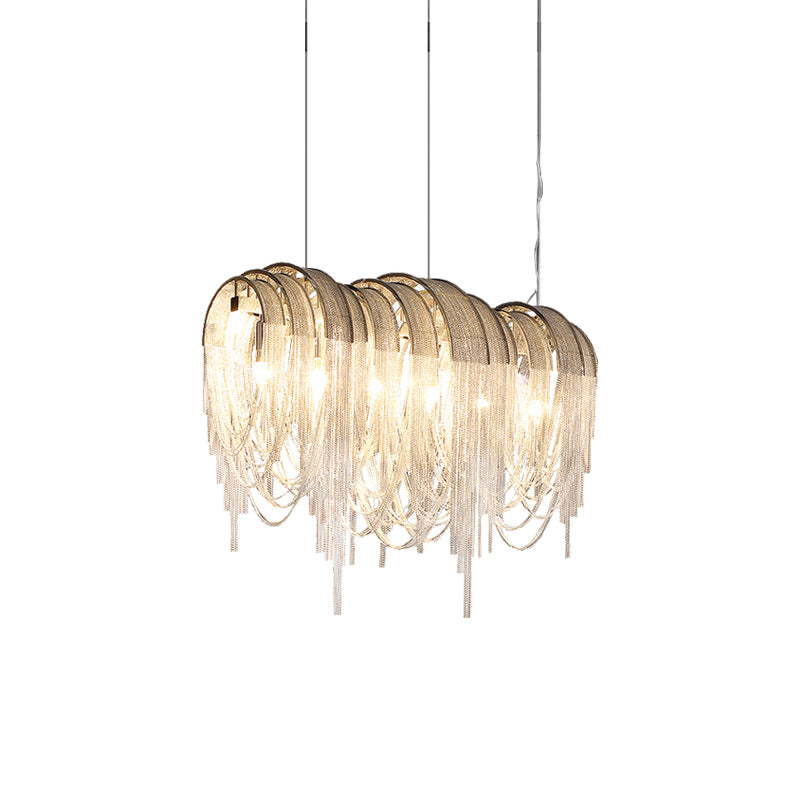 Lustra Lustre Superposé Chaîne Nickel Luxe - Neutralighting