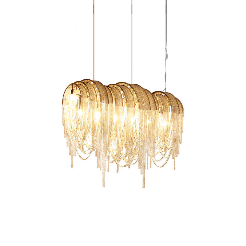 Lustra Lustre Superposé Chaîne Nickel Luxe - Neutralighting