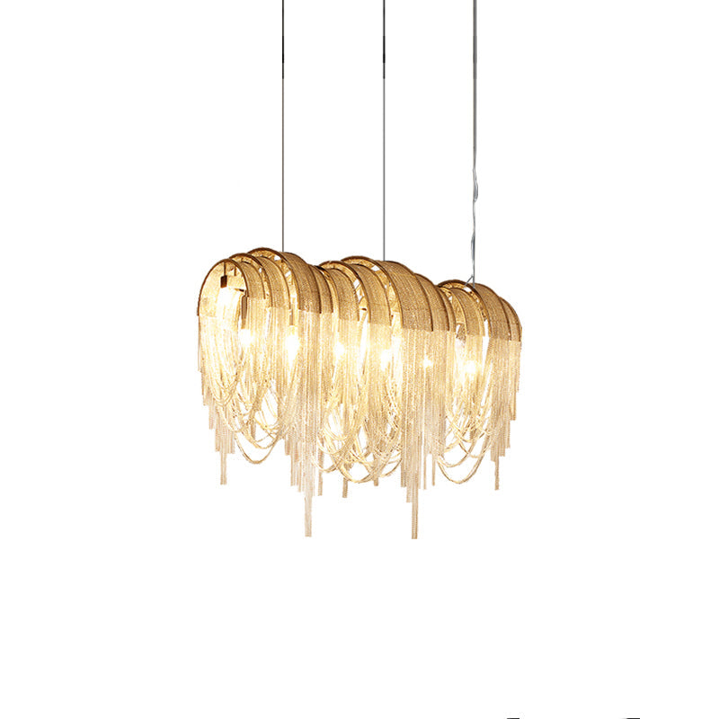 Lustra Lustre Superposé Chaîne Nickel Luxe - Neutralighting