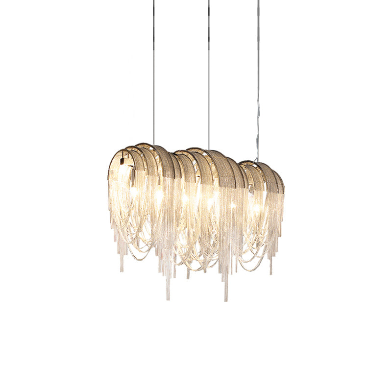 Lustra Lustre Superposé Chaîne Nickel Luxe - Neutralighting