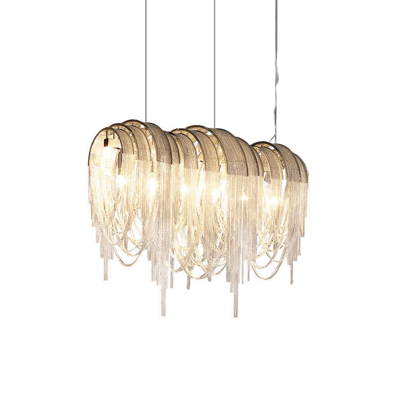 Lustra Lustre Superposé Chaîne Nickel Luxe - Neutralighting