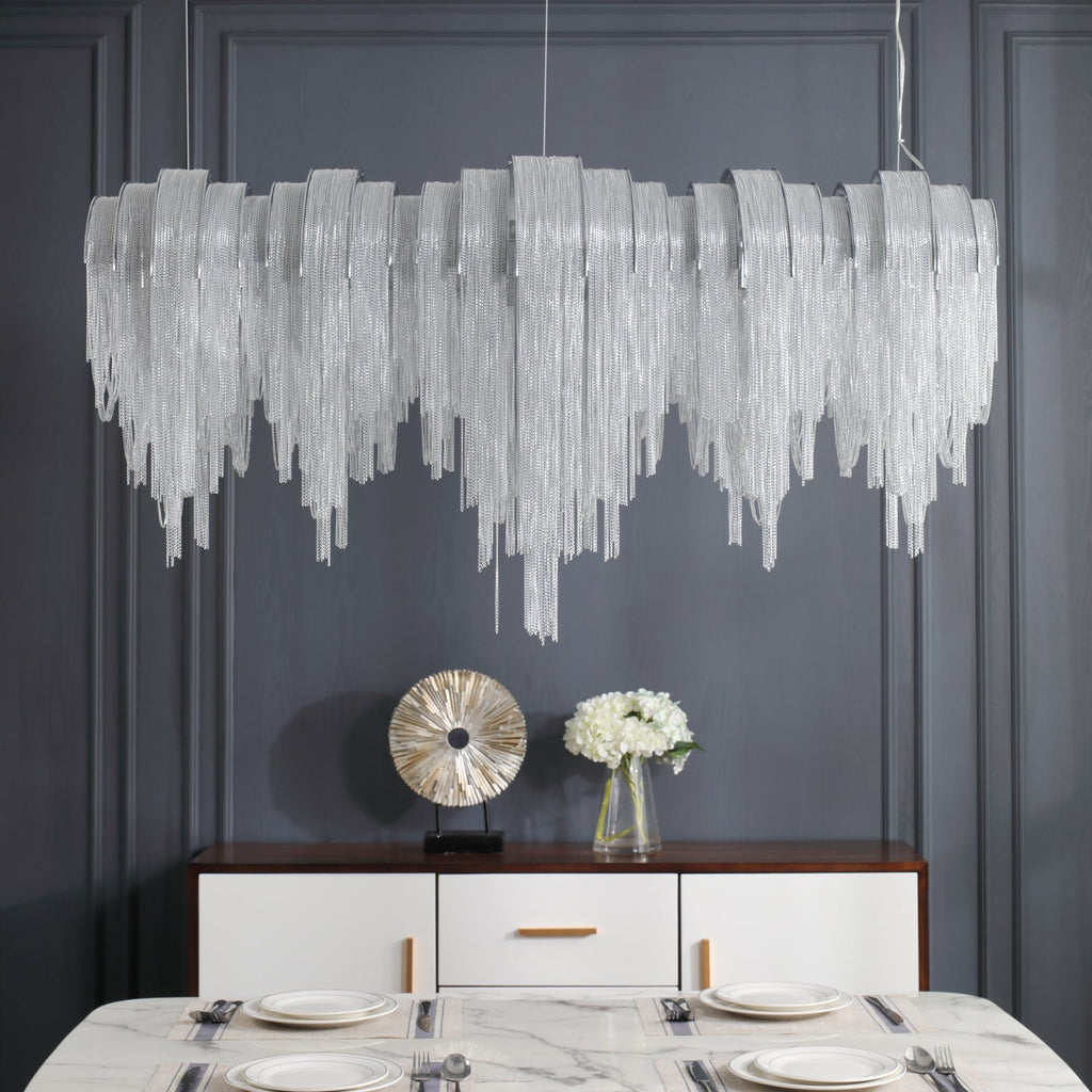 Lustra Lustre Superposé Chaîne Nickel Luxe - Neutralighting