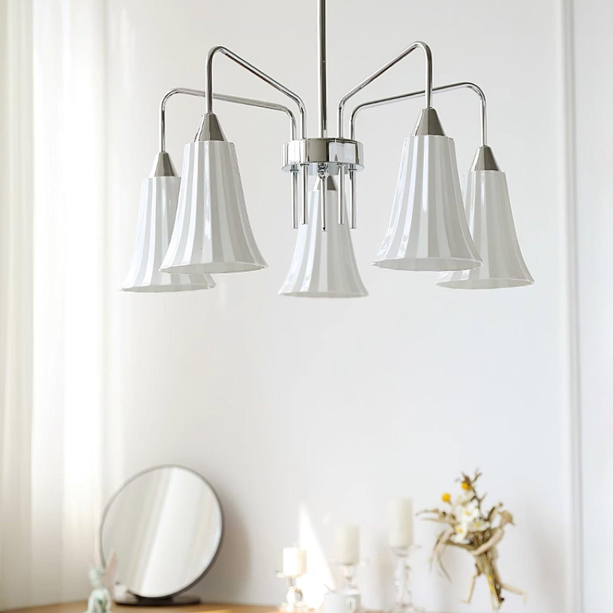 Lenore Chandelier Élégant en Céramique Intemporel - Neutralighting