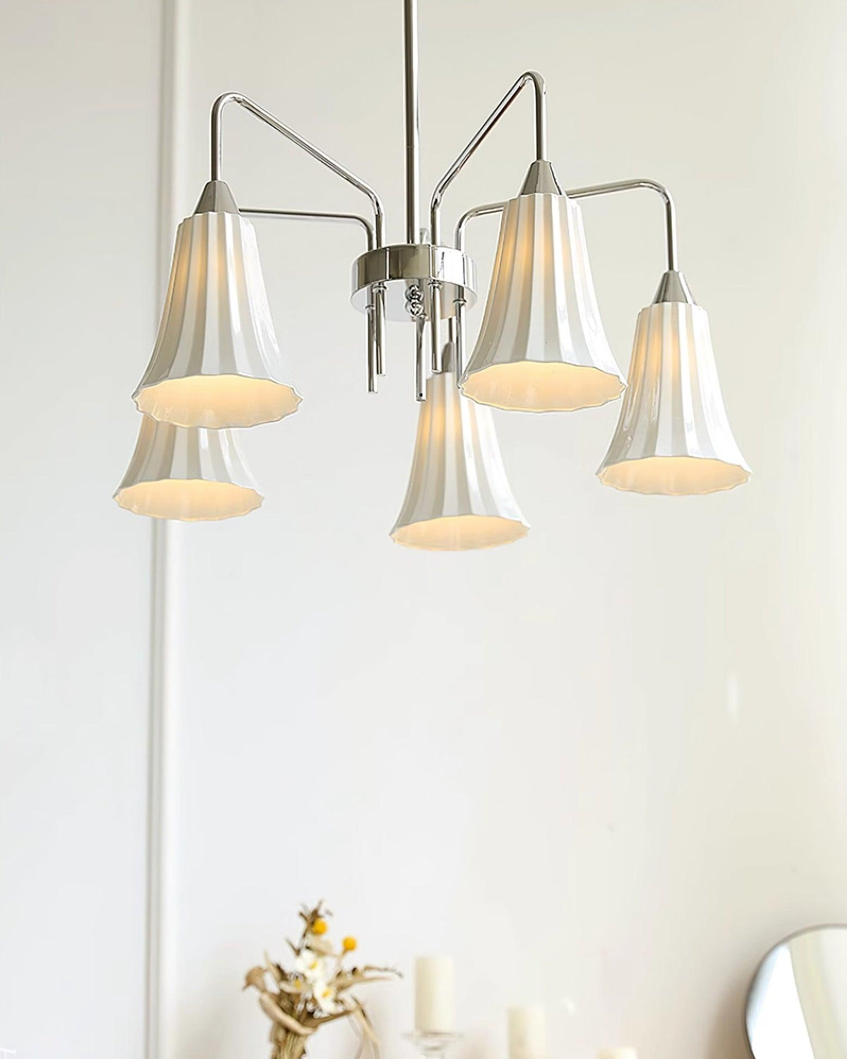 Lenore Chandelier Élégant en Céramique Intemporel - Neutralighting
