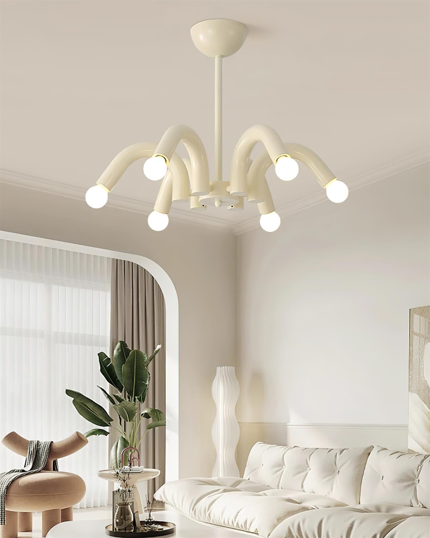Fivelle Lustra Lustre Moderne Crème Multi-Bras Élégant - Neutralighting