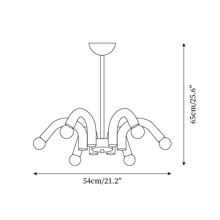 Fivelle Lustra Lustre Moderne Crème Multi-Bras Élégant - Neutralighting