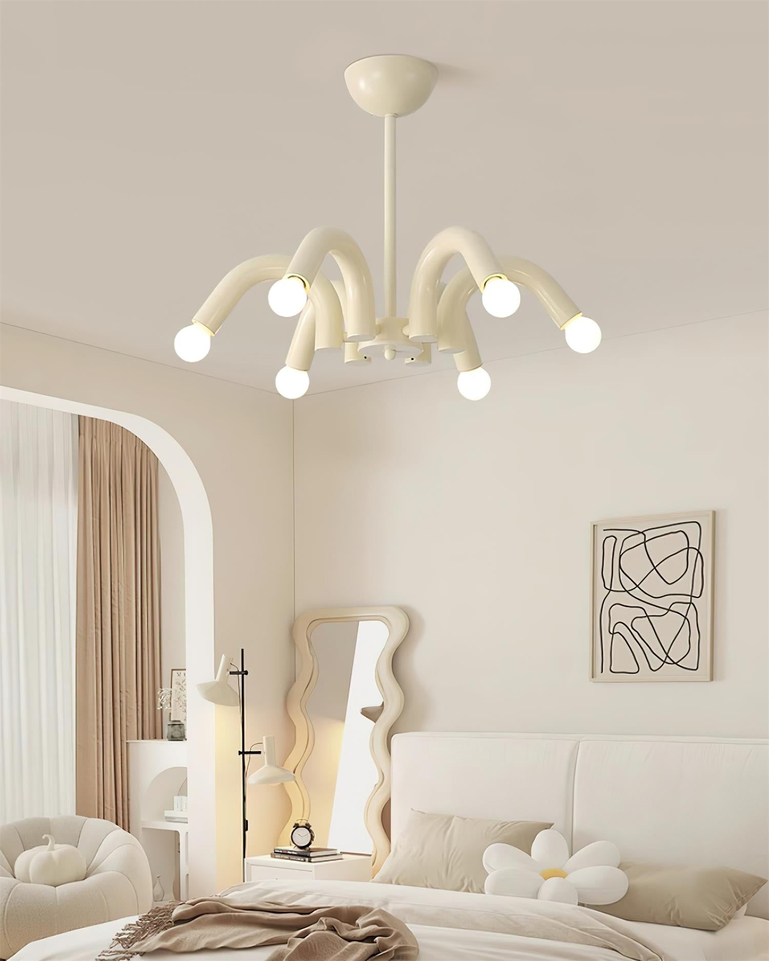 Fivelle Lustra Lustre Moderne Crème Multi-Bras Élégant - Neutralighting