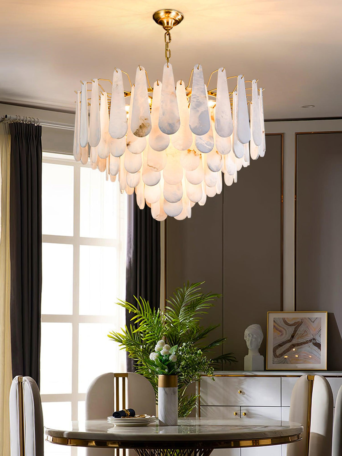 Ucararae Chandelier Albâtre en Forme de Goutte - Neutralighting