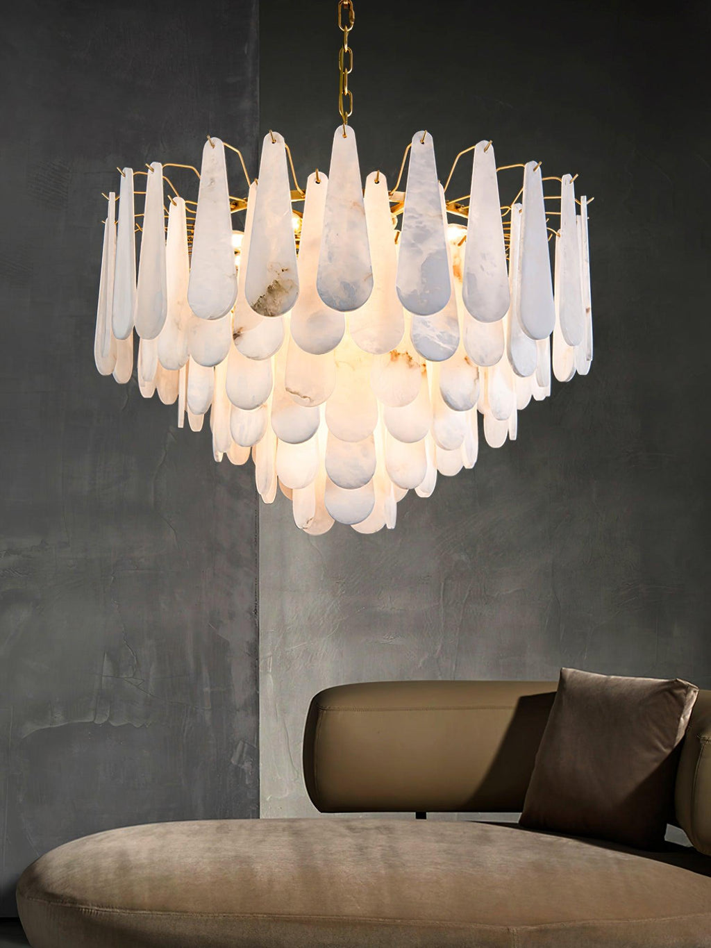 Ucararae Chandelier Albâtre en Forme de Goutte - Neutralighting