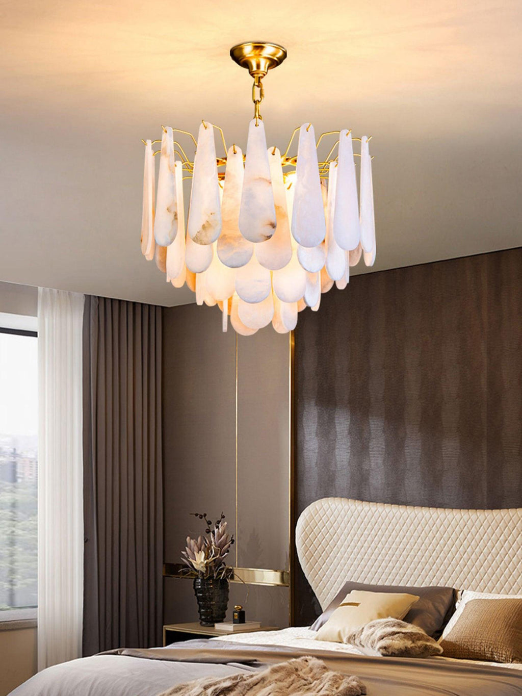 Ucararae Chandelier Albâtre en Forme de Goutte - Neutralighting