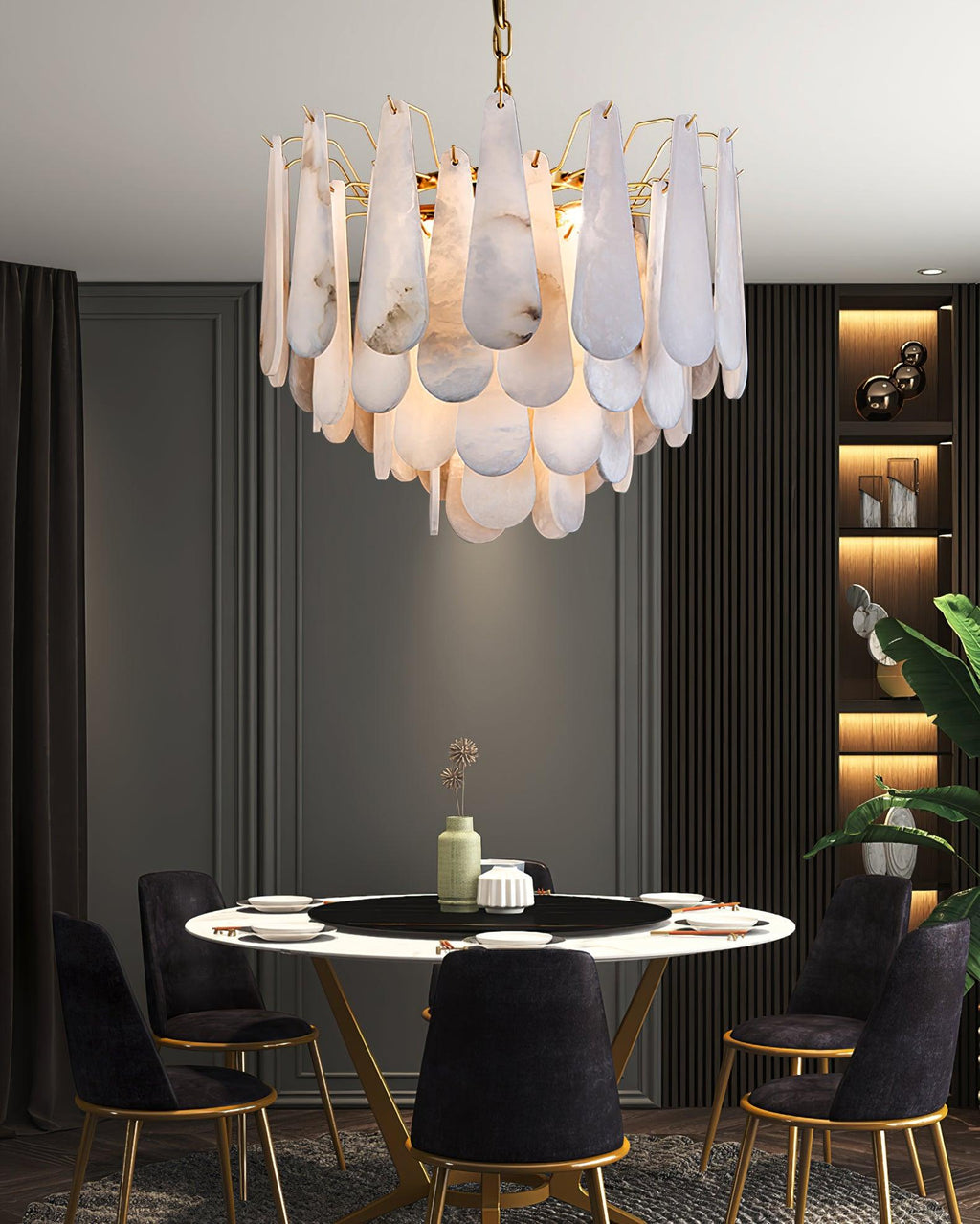 Ucararae Chandelier Albâtre en Forme de Goutte - Neutralighting