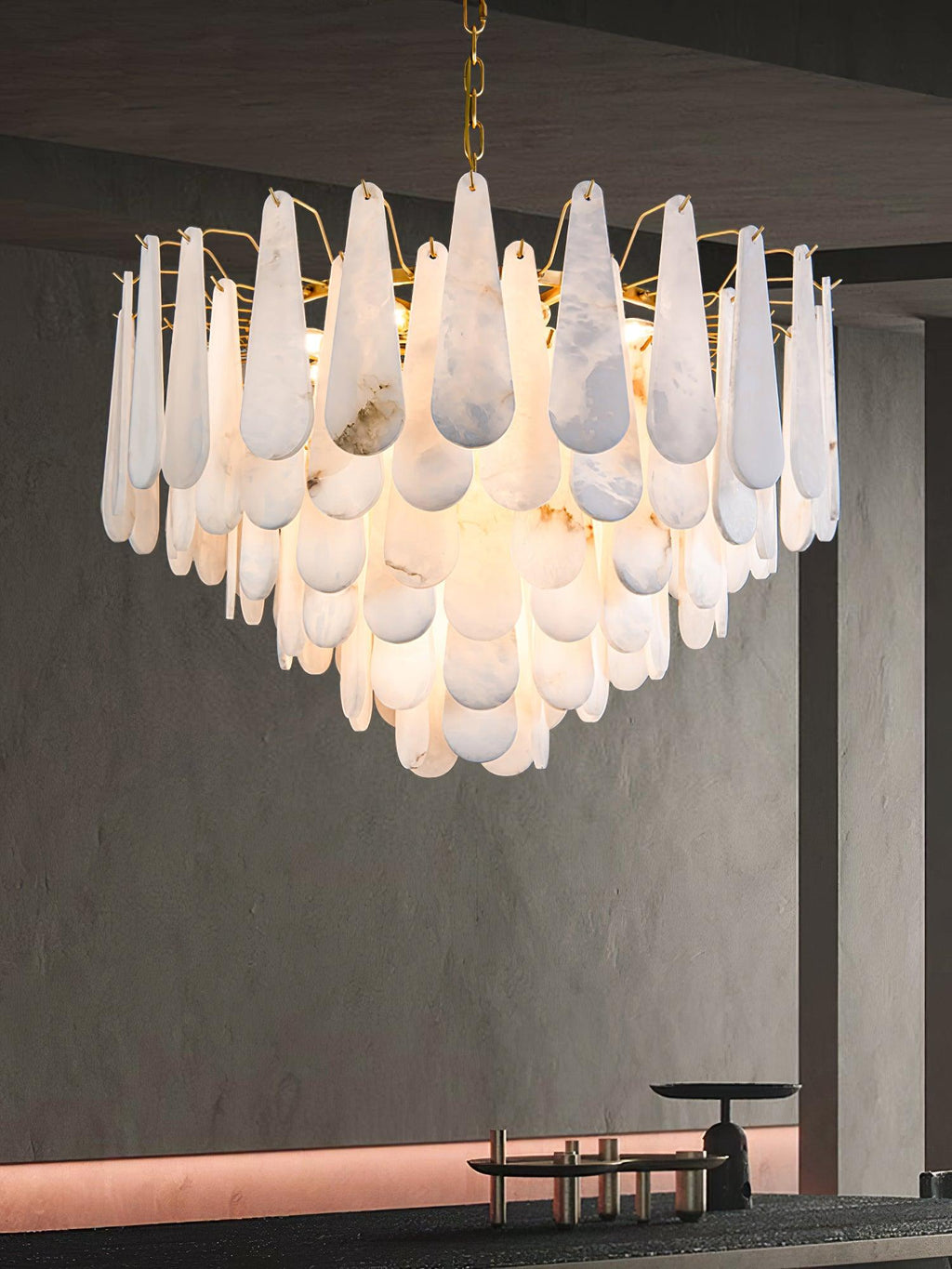 Ucararae Chandelier Albâtre en Forme de Goutte - Neutralighting