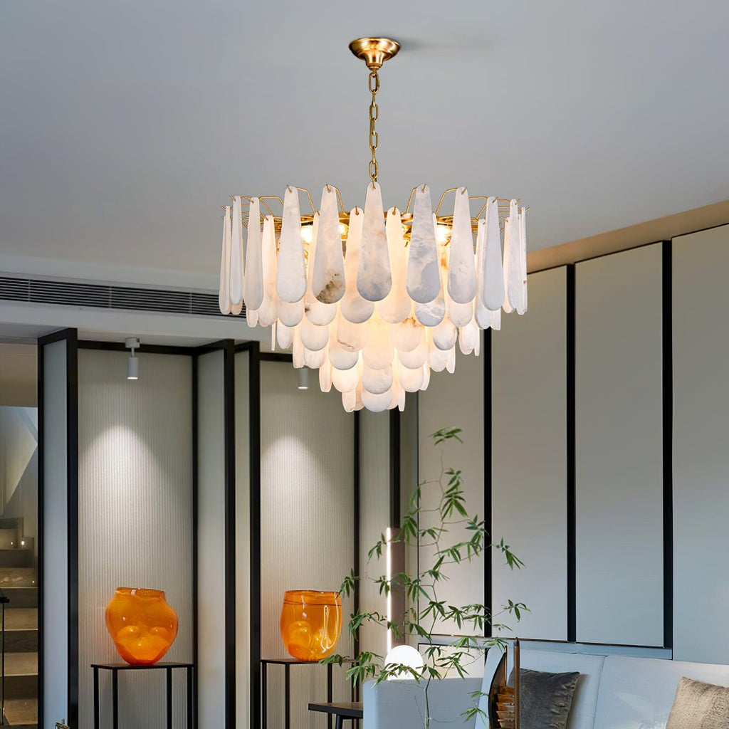 Ucararae Chandelier Albâtre en Forme de Goutte - Neutralighting