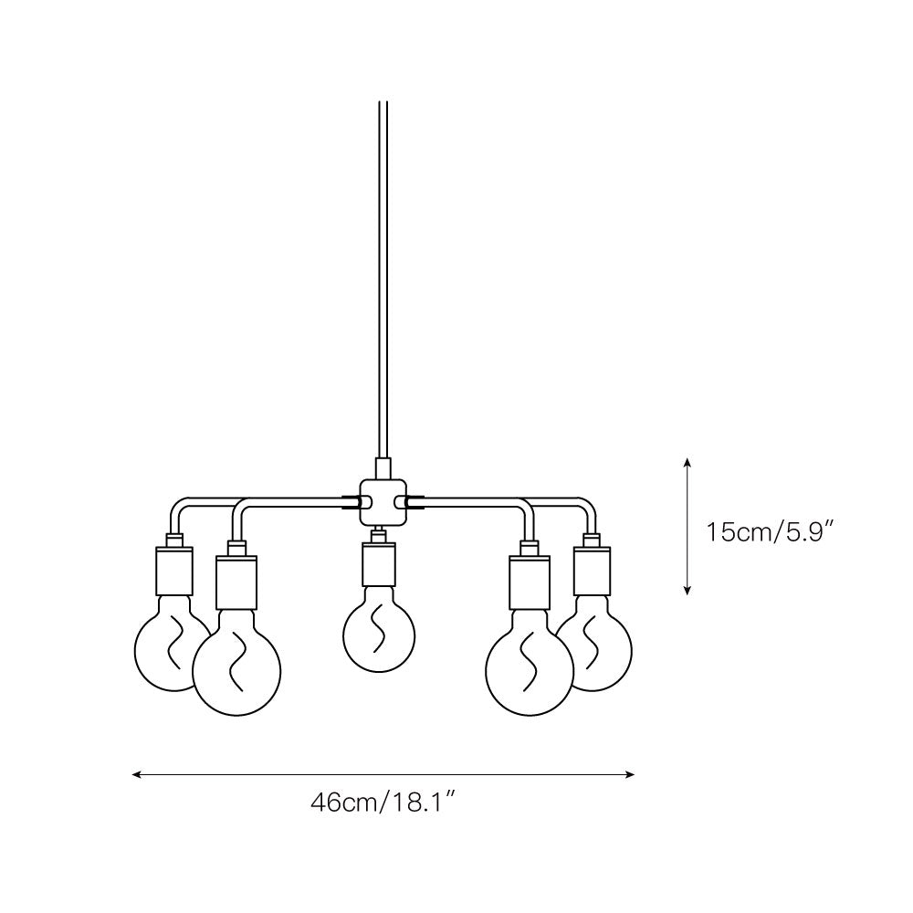 Chandelier Métal Industriel Traditionnel Vecarisra - Neutralighting
