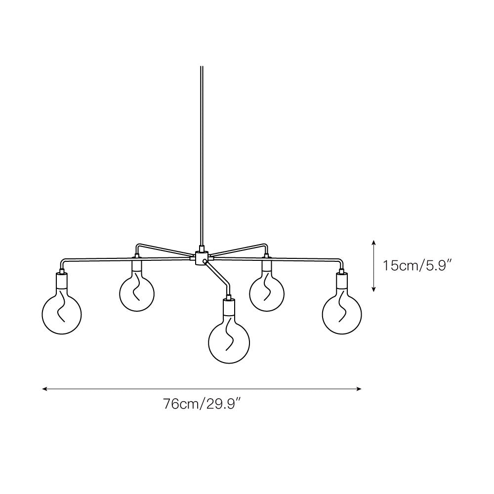 Chandelier Métal Industriel Traditionnel Vecarisra - Neutralighting