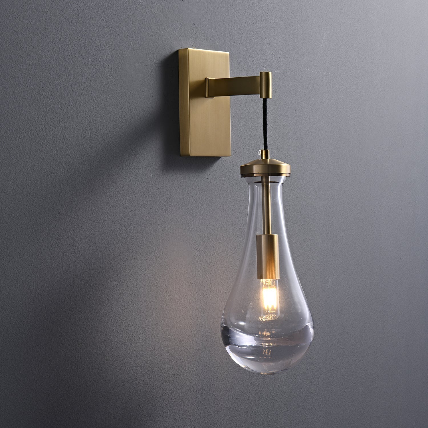 Lyshaos Applique Murale en Laiton et Verre Minimaliste - Neutralighting