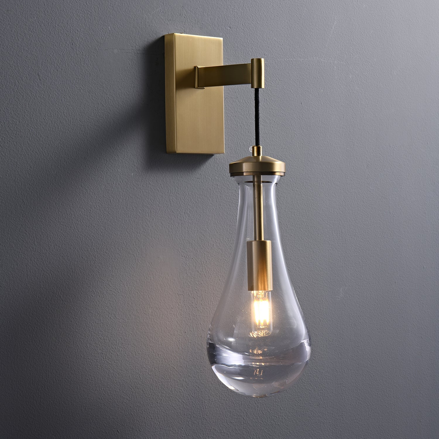 Lyshaos Applique Murale en Laiton et Verre Minimaliste - Neutralighting