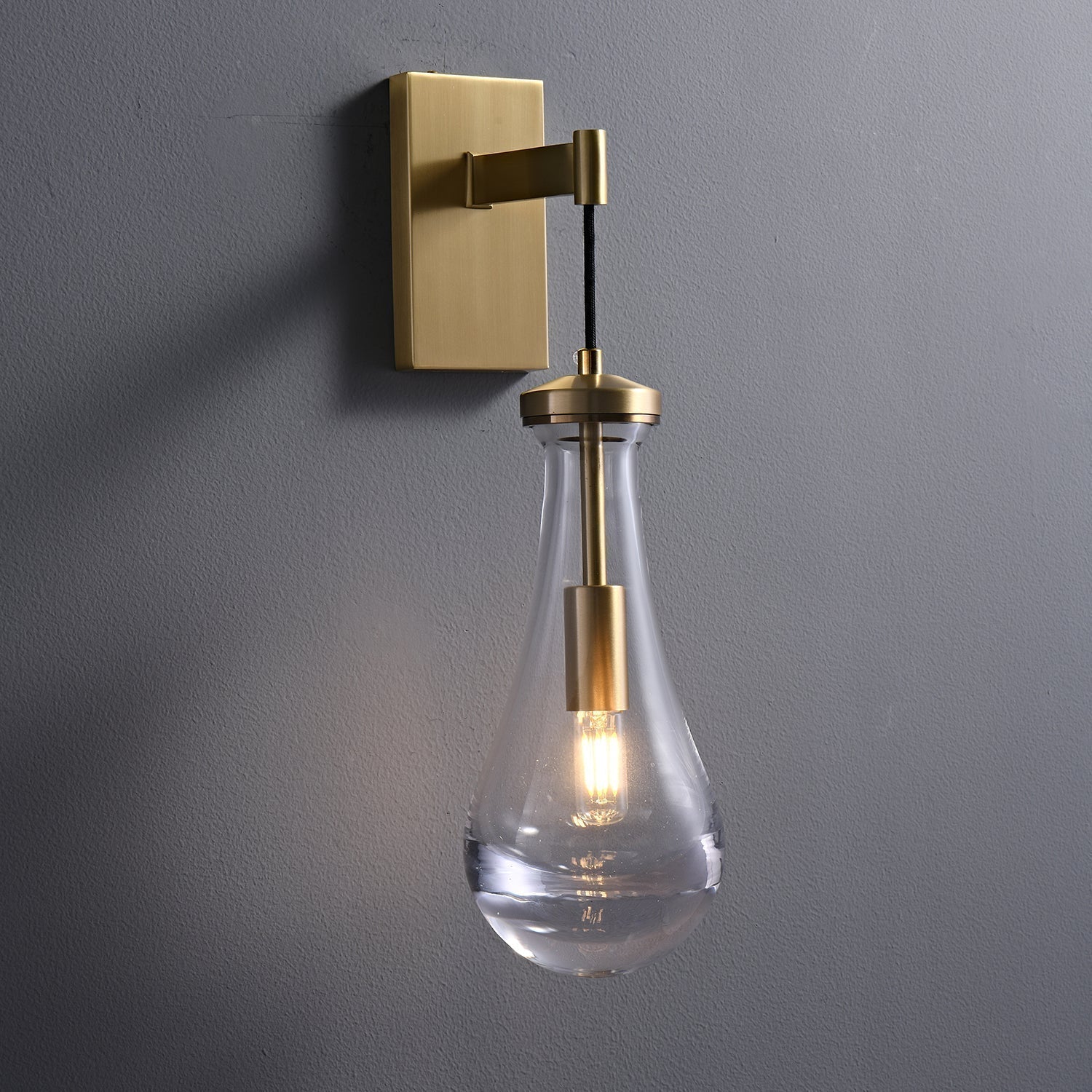 Lyshaos Applique Murale en Laiton et Verre Minimaliste - Neutralighting