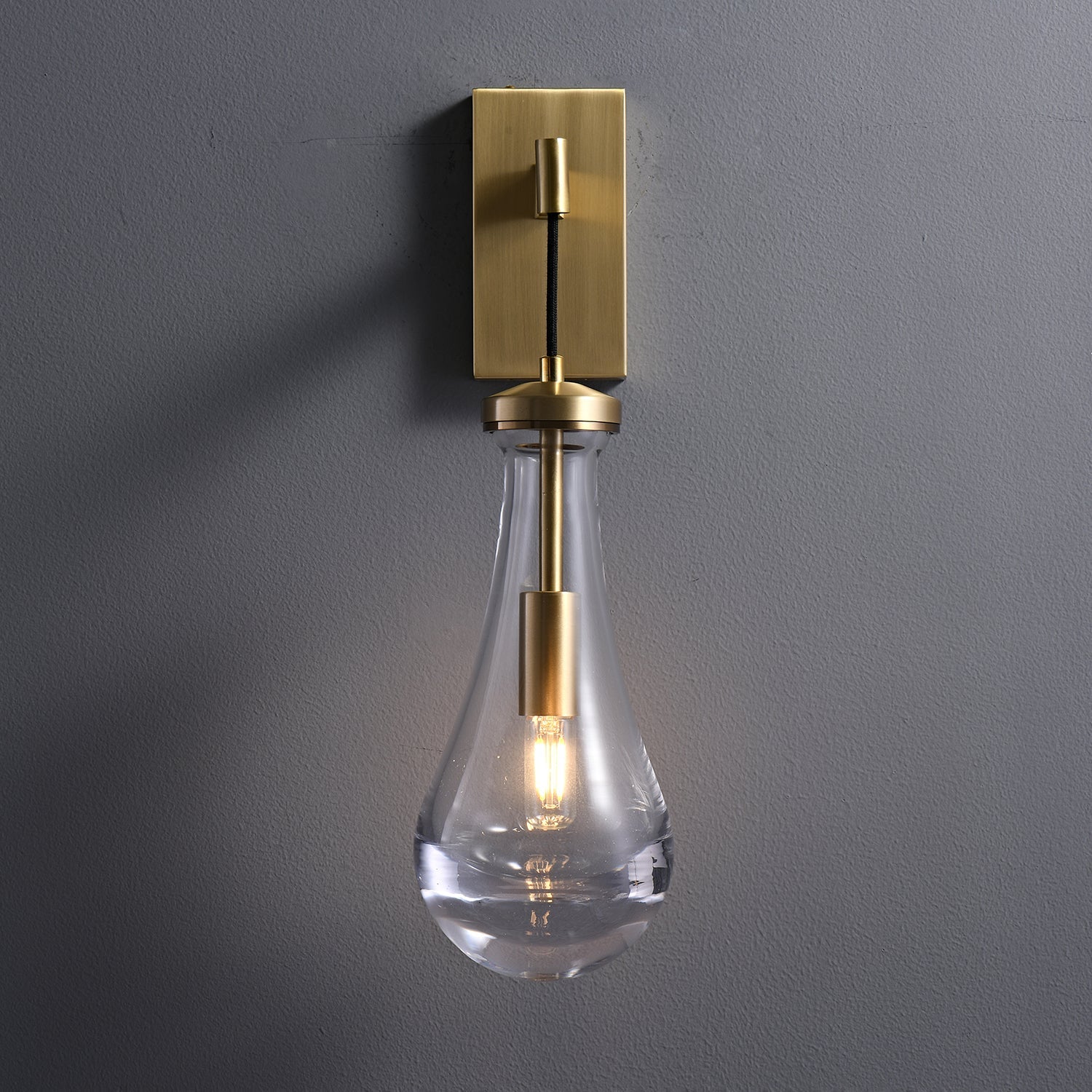 Lyshaos Applique Murale en Laiton et Verre Minimaliste - Neutralighting