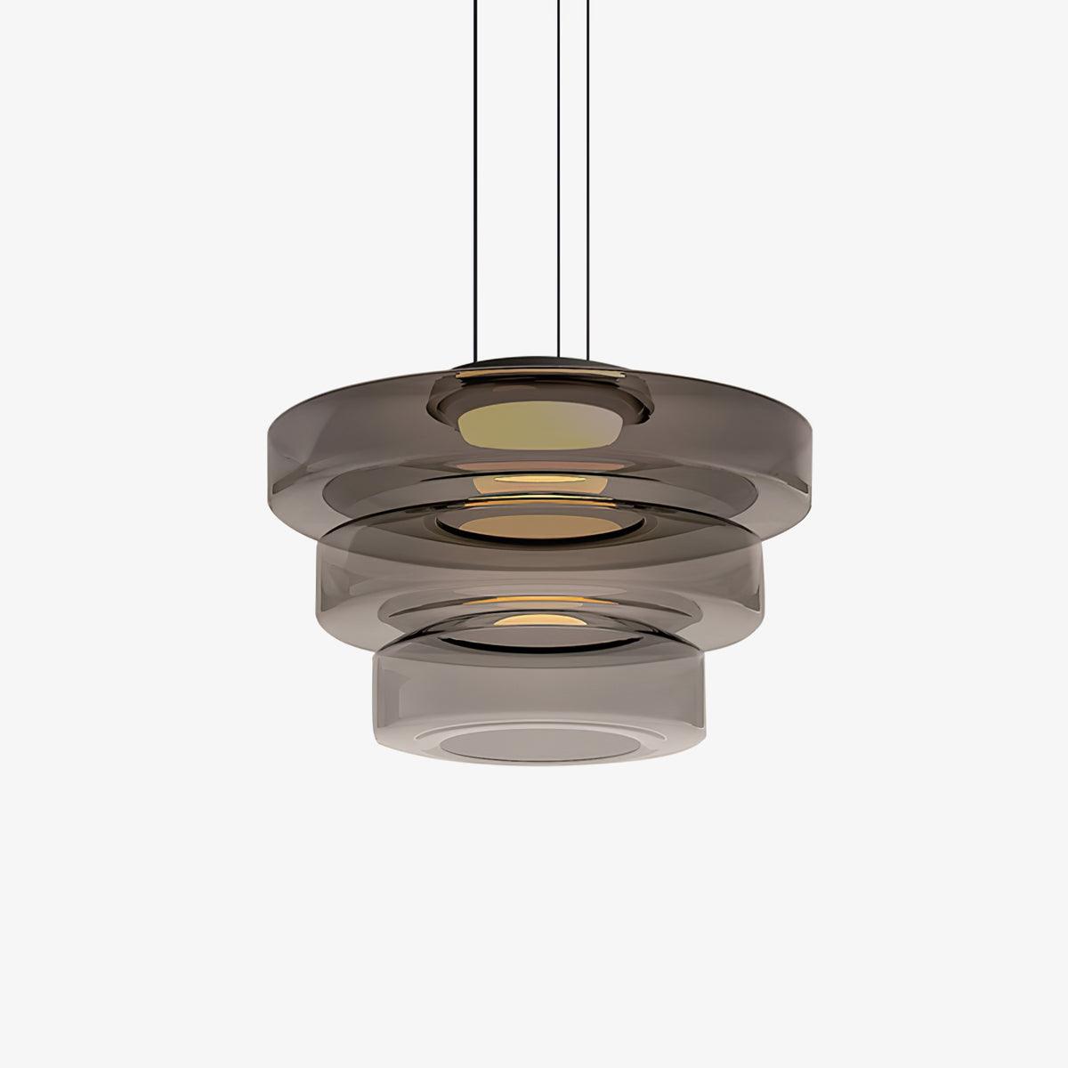 Lustra Suspension en Verre à Cercles Multi-Niveaux - Neutralighting
