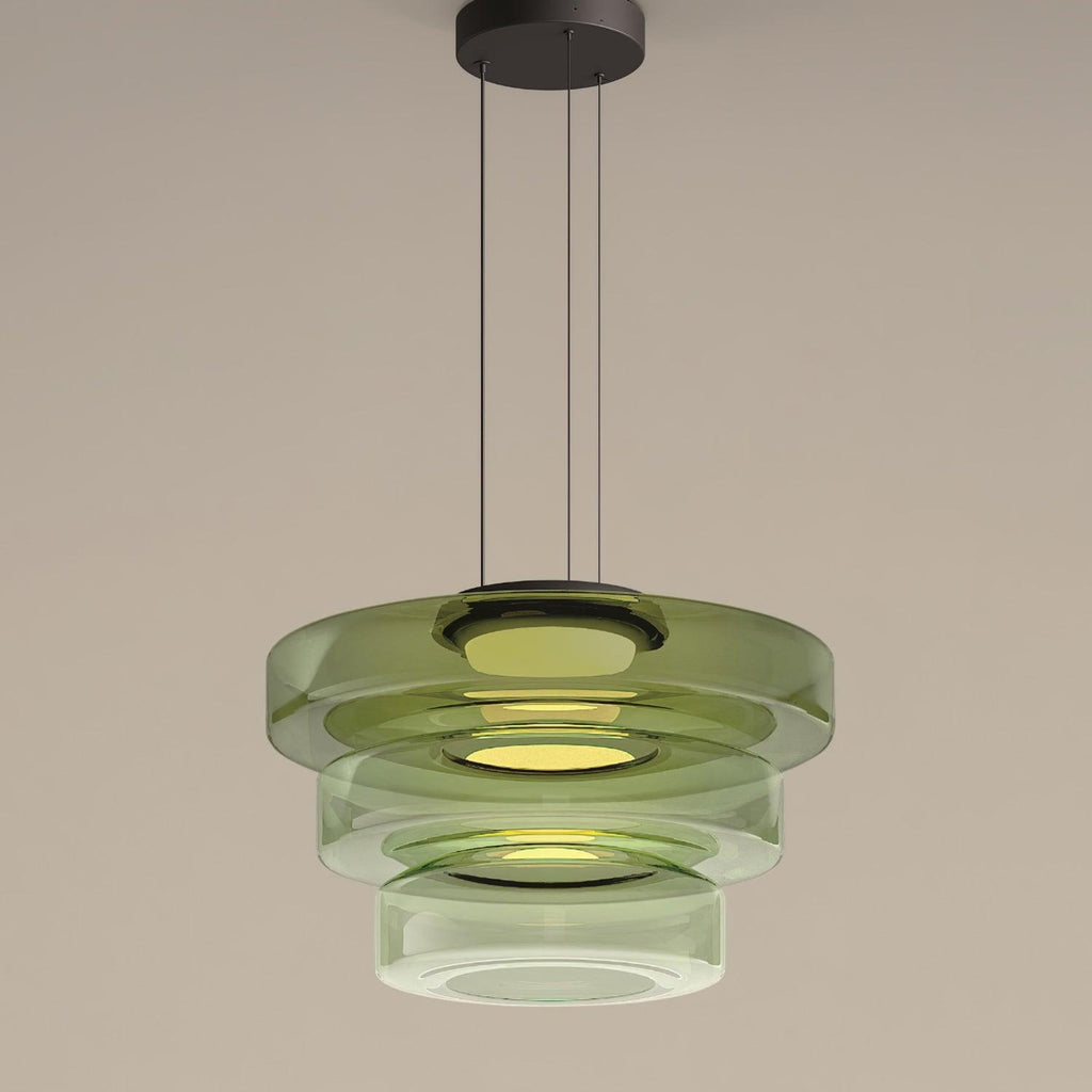 Lustra Suspension en Verre à Cercles Multi-Niveaux - Neutralighting