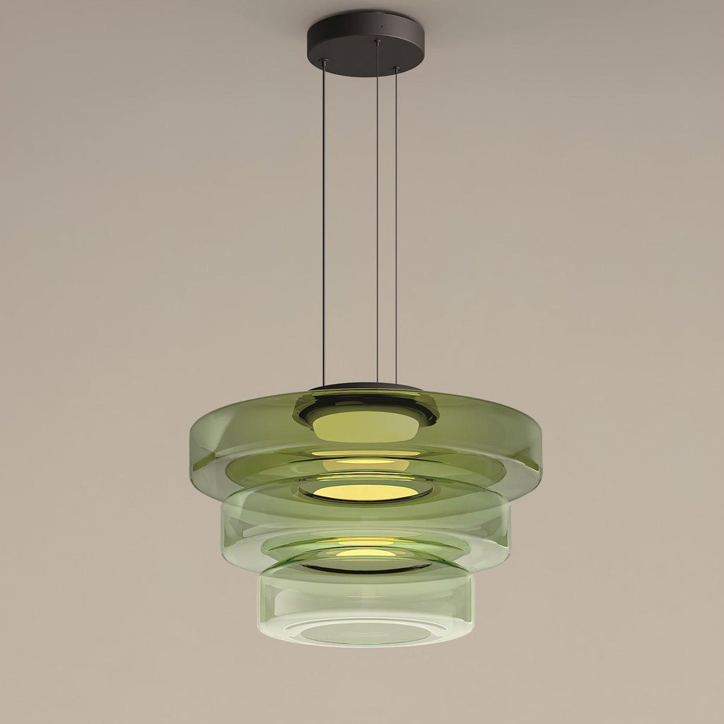 Lustra Suspension en Verre à Cercles Multi-Niveaux - Neutralighting